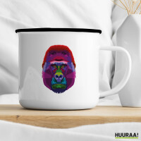 Emaille Tasse Gorilla Colorful 300ml Vintage Emaille Becher