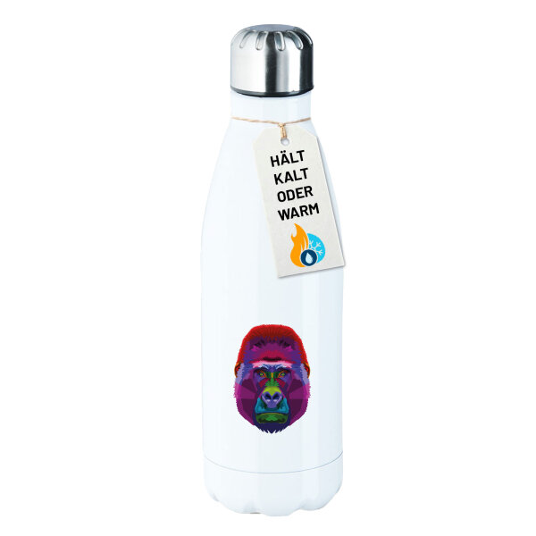 Trinkflasche Gorilla Colorful 500ml Edelstahl Wasserflasche