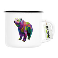 Emaille Tasse B&auml;r Colorful 300ml Vintage