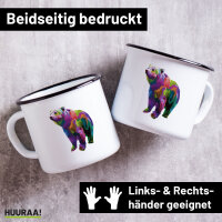 Emaille Tasse B&auml;r Colorful 300ml Vintage