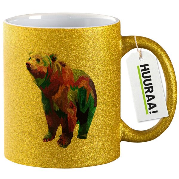 Glitzertasse Bär Colorful 330ml