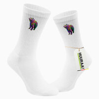 Unisex Socken Bär Colorful Größe 37/46 White Motiv Tennissocken