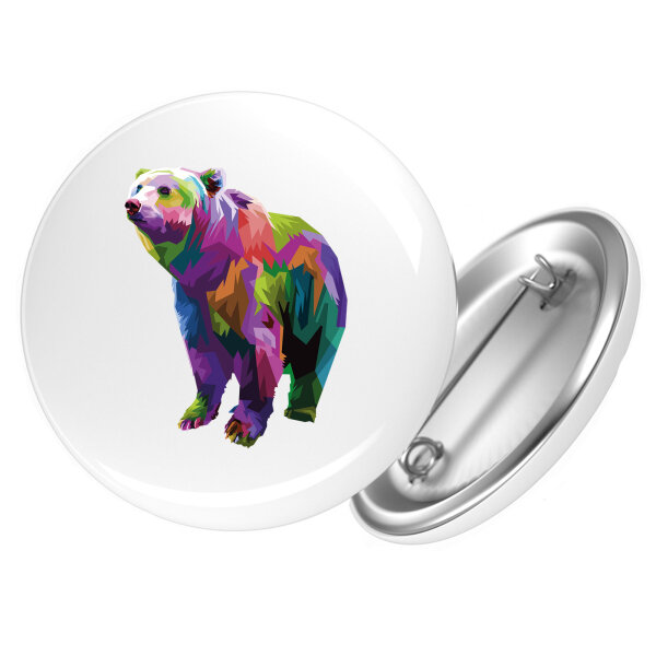 Button Bär Colorful rund