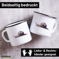Emaille Tasse Schnecke Colorful 300ml Vintage