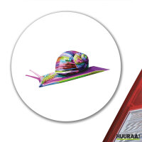Aufkleber Schnecke Colorful 10cm rund