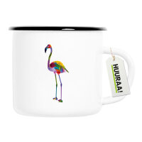 Emaille Tasse Flamingo Colorful 300ml Vintage Emaille Becher
