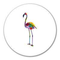 Aufkleber Flamingo Colorful 10cm rund