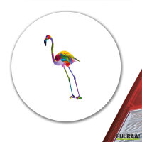 Aufkleber Flamingo Colorful 10cm rund