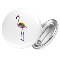 Button Flamingo Colorful rund