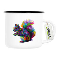 Emaille Tasse Eichhörnchen Colorful 300ml Vintage...