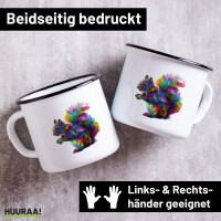 Emaille Tasse Eichhörnchen Colorful 300ml Vintage...