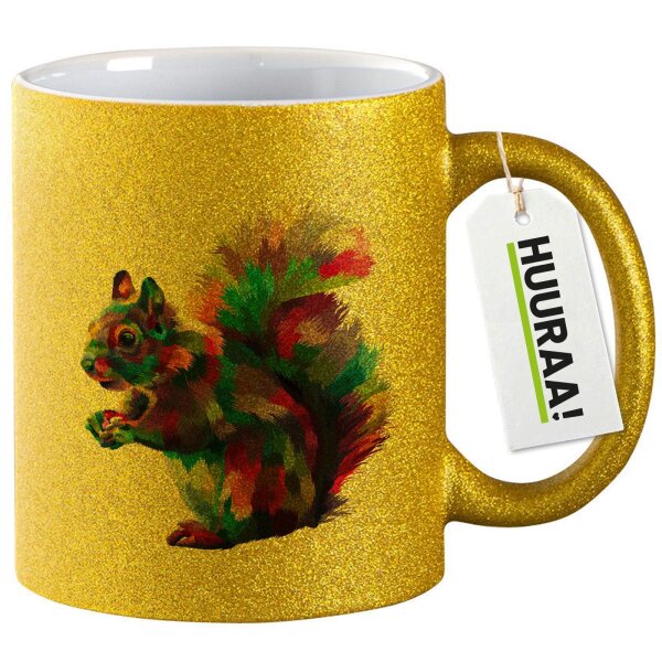 Glitzertasse Eichhörnchen Colorful 330ml
