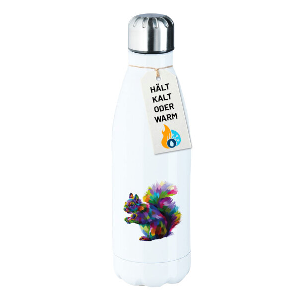 Trinkflasche Eichhörnchen Colorful 500ml Edelstahl Wasserflasche