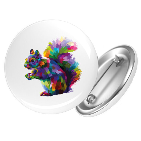 Button Eichhörnchen Colorful