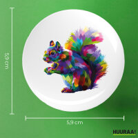 Button Eichhörnchen Colorful