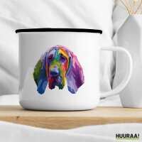 Emaille Tasse Bloodhound Colorful 300ml Vintage Emaille Becher