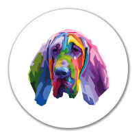 Aufkleber Bloodhound Colorful 10cm rund