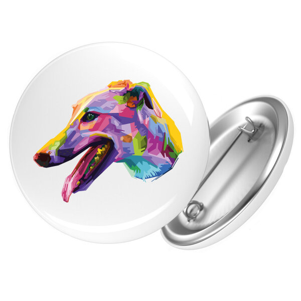 Button Greyhound Colorful rund