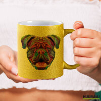 Glitzertasse British Bulldog Colorful 330ml