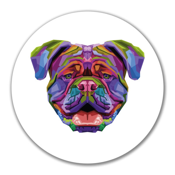 Aufkleber British Bulldog Colorful 10cm rund