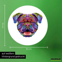 Aufkleber British Bulldog Colorful 10cm rund
