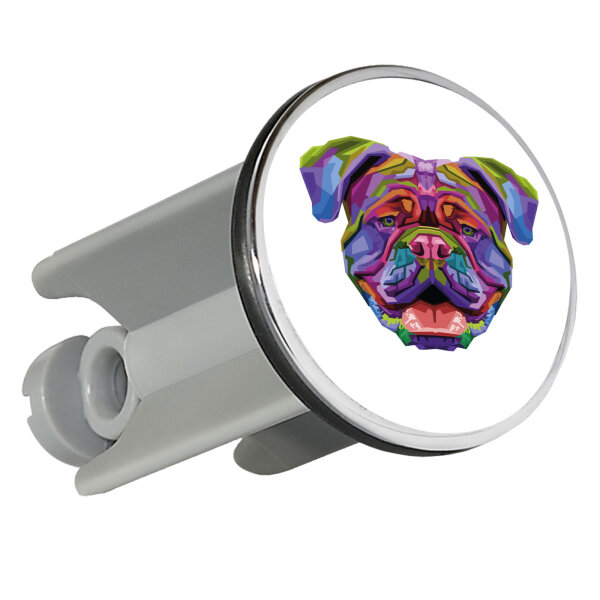 Waschbeckenstöpsel British Bulldog Colorful 4cm Abflussstopfen