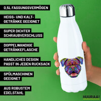 Edelstahl-Trinkflasche British Bulldog Colorful 500ml Wasserflasche