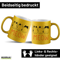 Glitzertasse Katzen Meow Comic 330ml