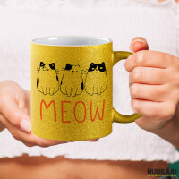 Glitzertasse Katzen Meow Comic 330ml