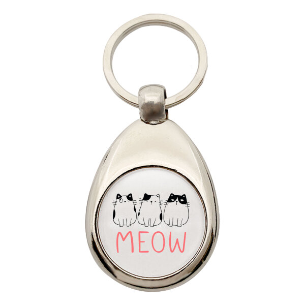 Schlüsselanhänger Katzen Meow Comic Schlüsselring