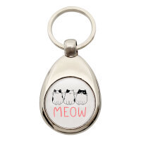 Schlüsselanhänger Katzen Meow Comic Schlüsselring