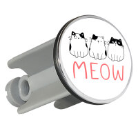 Waschbeckenstöpsel Katzen Meow Comic 4cm Abflussstopfen