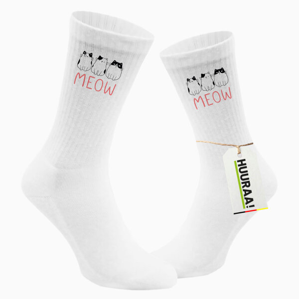 Unisex Socken Katzen Meow Comic Baumwolle