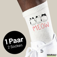 Unisex Socken Katzen Meow Comic Baumwolle
