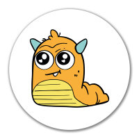 Aufkleber süßes Monster Orange 10cm