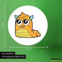 Aufkleber süßes Monster Orange 10cm