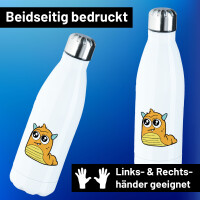 Trinkflasche süßes Monster Orange 500ml Edelstahl Wasserflasche