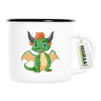 Emaille Tasse Drache Fabelwesen 300ml Vintage