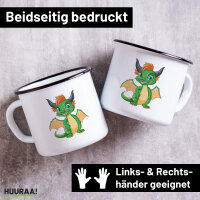 Emaille Tasse Drache Fabelwesen 300ml Vintage