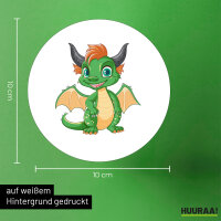 Aufkleber Drache Fabelwesen 10cm rund