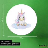 Aufkleber Einhorn Fabelwesen 10cm rund