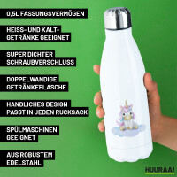 Trinkflasche Einhorn Fabelwesen 500ml Edelstahl Wasserflasche