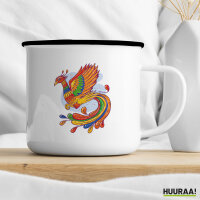 Emaille Tasse Phönix Fabelwesen 300ml Vintage