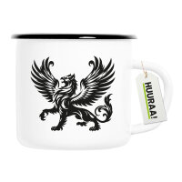 Emaille Tasse Greif Fabelwesen 300ml Vintage