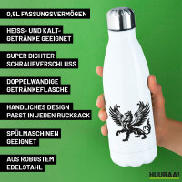 Trinkflasche Greif Fabelwesen 500ml Edelstahl Wasserflasche
