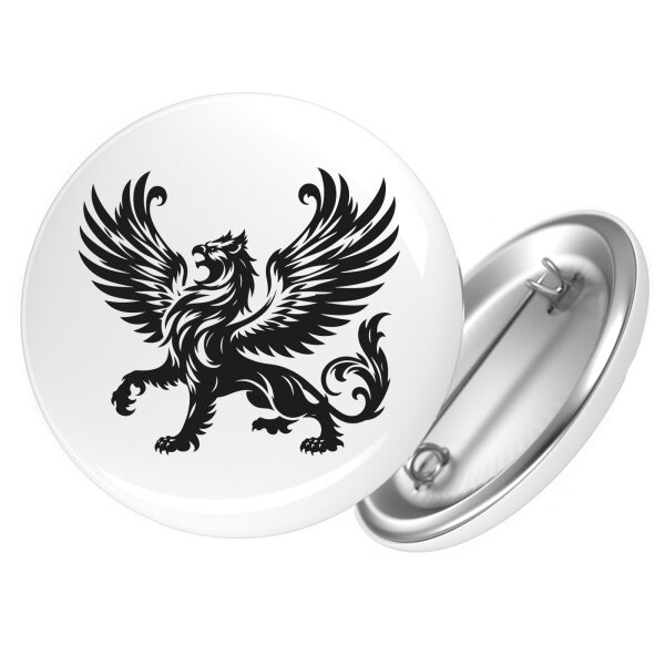 Button Greif Fabelwesen rund