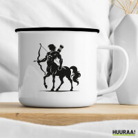 Emaille Tasse Zentaur Fabelwesen 300ml Vintage