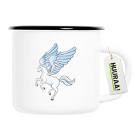 Emaille Tasse Pegasus Fabelwesen 300ml Vintage