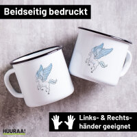 Emaille Tasse Pegasus Fabelwesen 300ml Vintage