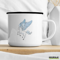 Emaille Tasse Pegasus Fabelwesen 300ml Vintage
